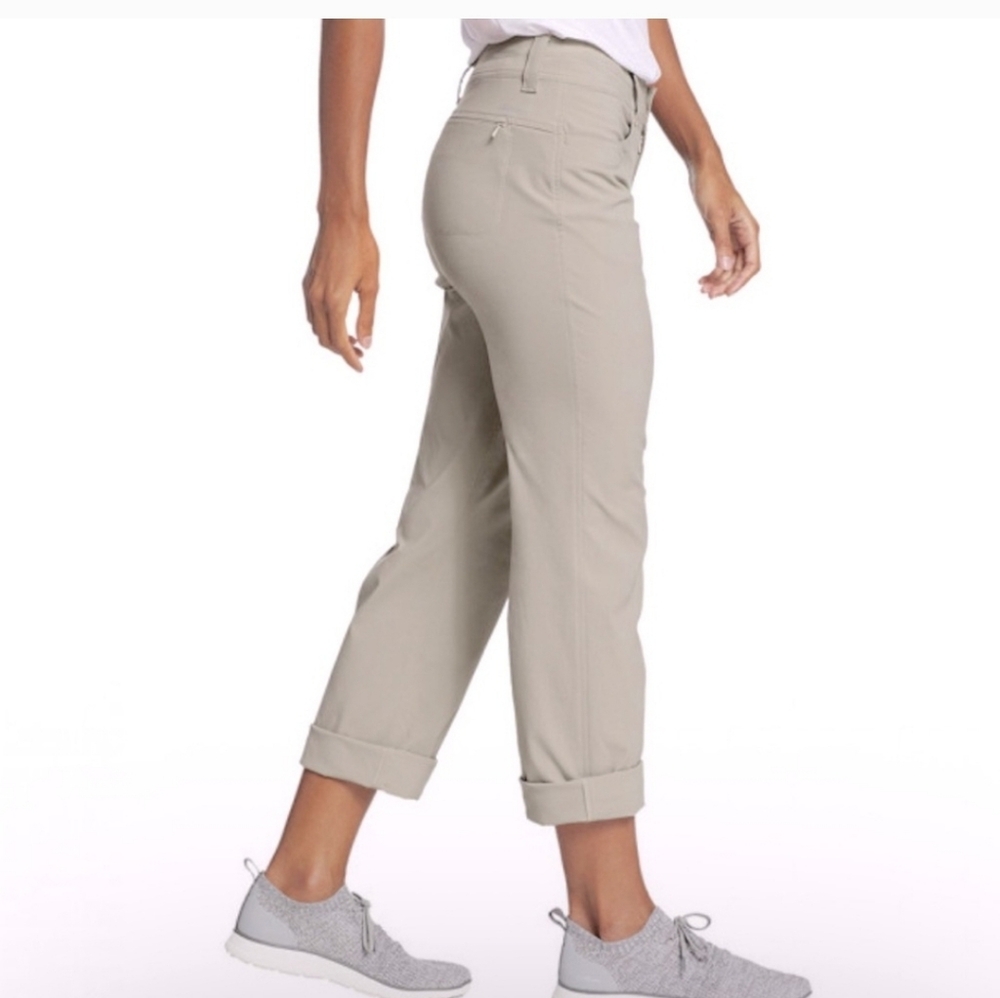 Eddie Bauer Women's Travex Outdoor Adventure Tan Straight Leg Hiking Pant Size 6